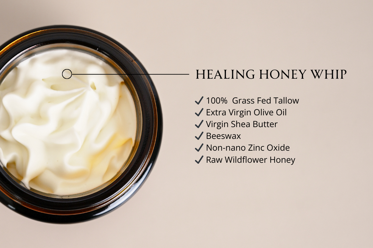 Healing honey whips natural ingredients. 